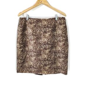 Talbots Cheetah/Leopard Print Pencil Skirt Size 12 petite
